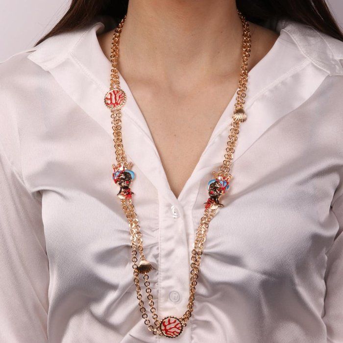 Sicilian Moor's Head Metal Necklace