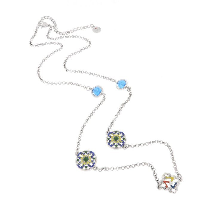 Collier en métal avec majolique
