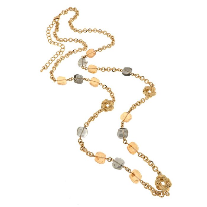 Collier en métal avec cristaux colorés inspiré du verre de Murano