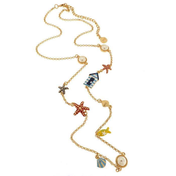 Collier en métal avec symboles marins