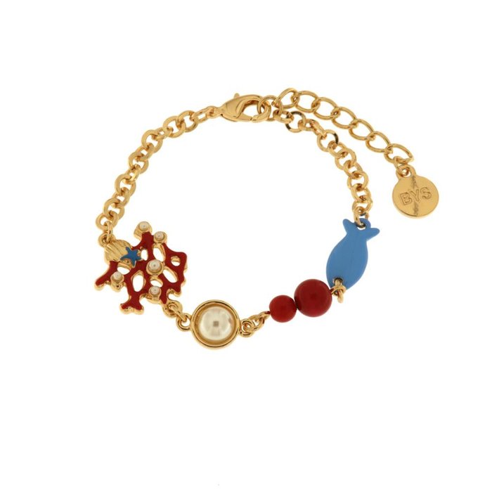 Bracelet en métal avec symboles marins