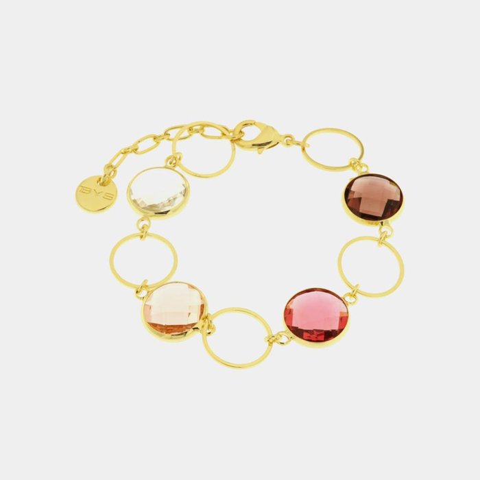 Bracelet en métal avec cristaux inspiré du verre de Murano