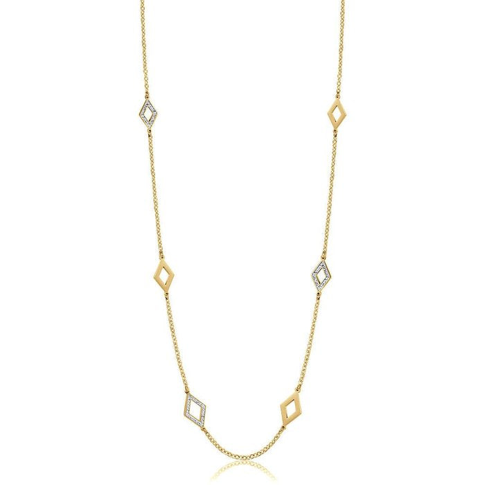 COLLIER FEMME EN ACIER DORÉ IP AVEC CRISTAUX BLANCS