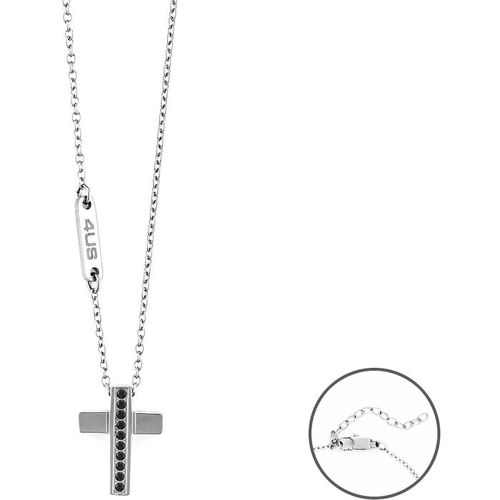 Collier croix en zircone noire