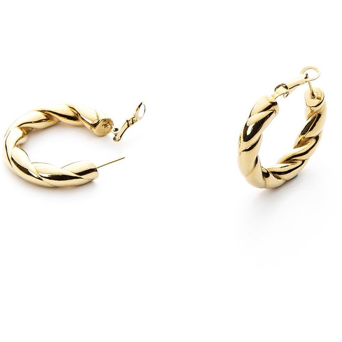 Boucles d'oreilles en maille Torcon laminée circulaire