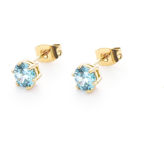Blue Zircon Laminated Earrings