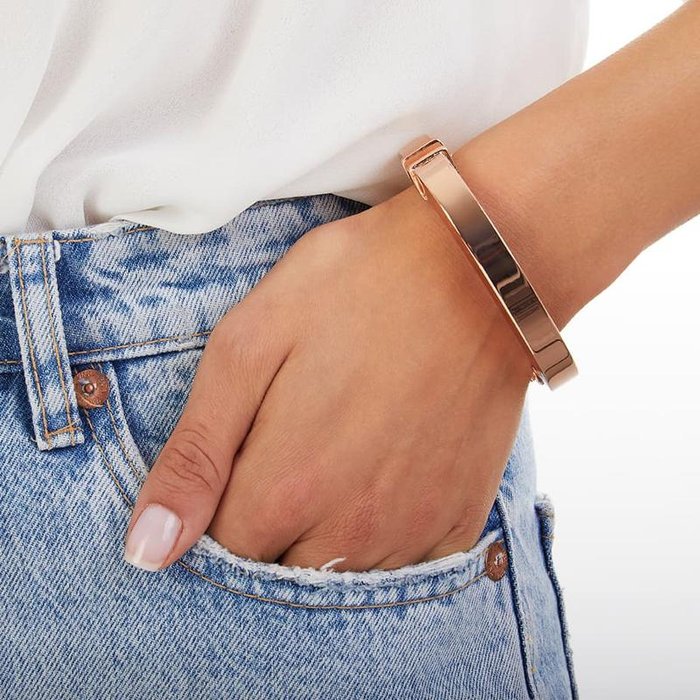 Bracelet en bronze plaqué or rose
