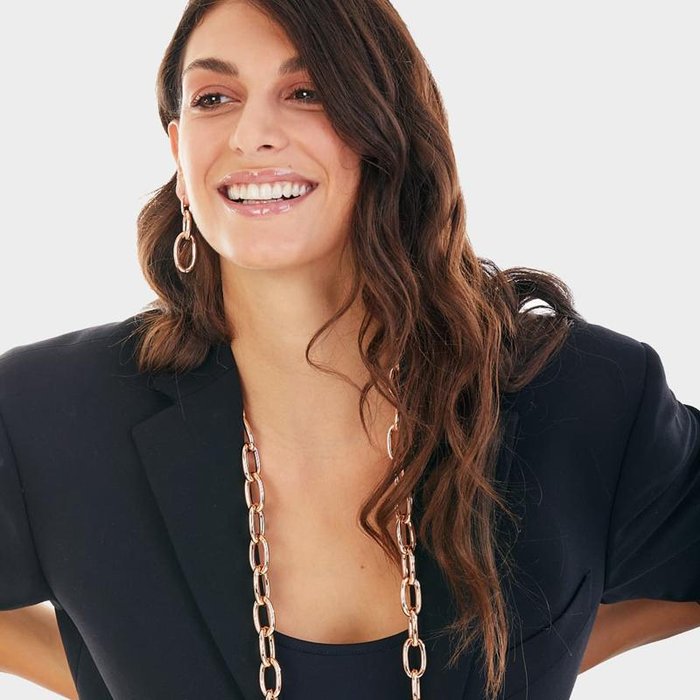 Rose gold plated bronze necklace