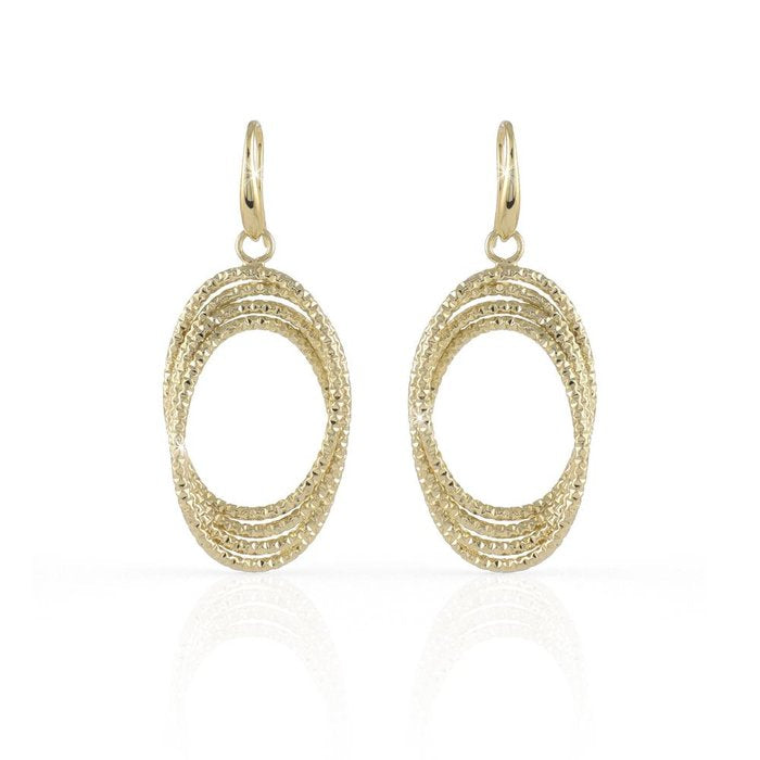 Boucles d'oreilles en bronze doré et diamant
