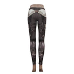 Gótico Steampunk Goth Legging - Esqueleto Bat Caveira Design - Vignette | Steampunk Store