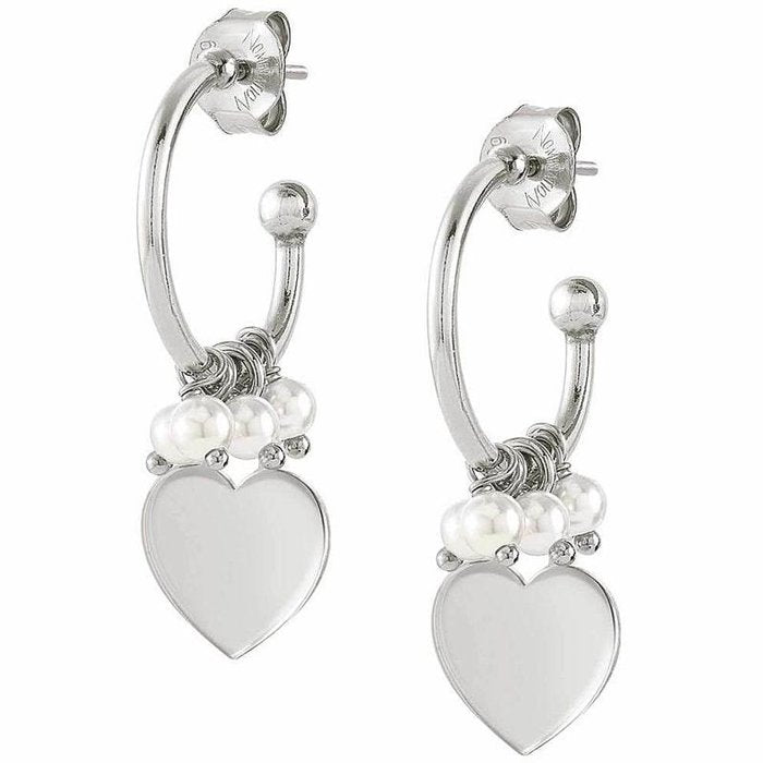 Pearl and heart earrings