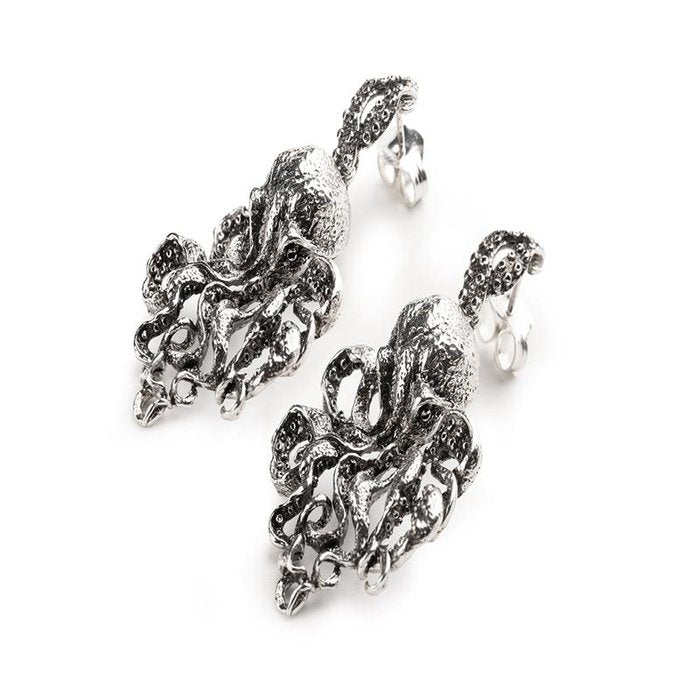 Boucles d'oreilles pieuvre nue