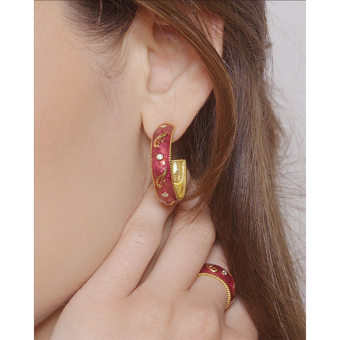 Grandes boucles d'oreilles Bush Wave bordeaux
