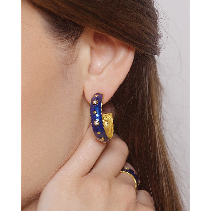 Big Blue Sun Stud Earrings